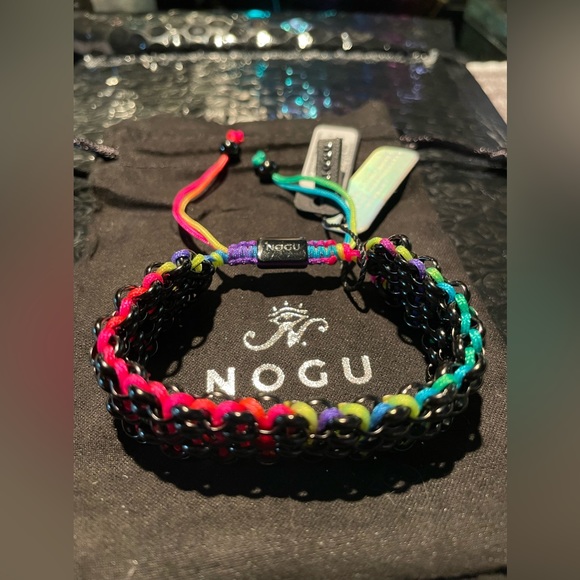 💛❤️ NOGU Deluxe Kismet Spectrum Gunmetal Adjustable Bracelet 💙💜 - Picture 2 of 6